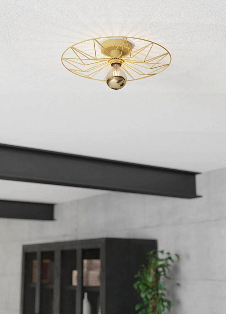 43443 Настенно-потолочный светильник CASTANUELO, 1Х40W, E27, H105, ?425, сталь, золотой в Москве 43443 Настенно-потолочный светильник CASTANUELO, 1Х40W, E27, H105, ?425, сталь, золотой