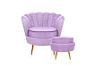 Кресло с пуфом ракушка Pearl Purple