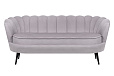 Дизайнерский диван для гостиниц Pearl Triple Grey на черных ножках