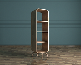 Деревянный стеллаж "Ellipse" узкий арт EL06