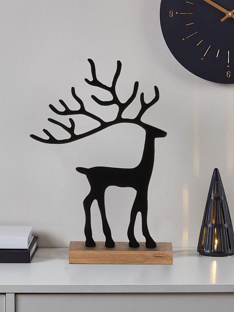 427121 Статуэтка Олень BALIGUIAN, L255, B60, H370, алюминий, дерево, черный, натуральный в Москве 427121 Статуэтка Олень BALIGUIAN, L255, B60, H370, алюминий, дерево, черный, натуральный