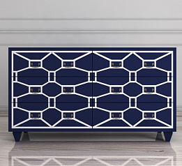 Синий комод "Emerald" 6 ящиков арт DSC348ETG/BL