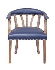 Мягкий стул с подлокотниками Tanner Blue Leather