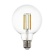 Светодиодная филаментная лампа CONNECT G95, 6W (E27) L140, ?95, 2200-6500K, 806lm, прозрачный №0