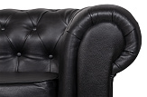 Диван из черной кожи Chesterfield Black Leather 2S №5