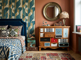 Комод "Гуашь (Gouache)"  темный арт M10594ETG/1