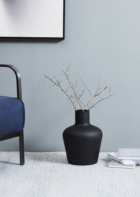 421369 Ваза декоративная SAMUNTAI, H320, ?250, стекло, черн сатиновый в Москве 421369 Ваза декоративная SAMUNTAI, H320, ?250, стекло, черн сатиновый