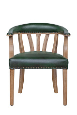 Мягкий стул с подлокотниками Tanner Green Leather в Москве