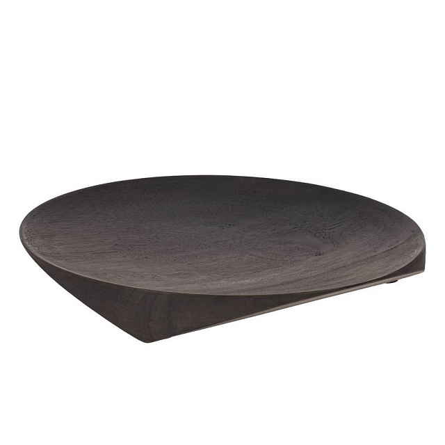 427139 Поднос декоративный KABACAN, H40, ?300, дерево, темно-коричневый в Москве 427139 Поднос декоративный KABACAN, H40, ?300, дерево, темно-коричневый