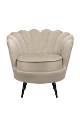 Низкое кресло ракушка Pearl Taupe на черных ножках в Москве