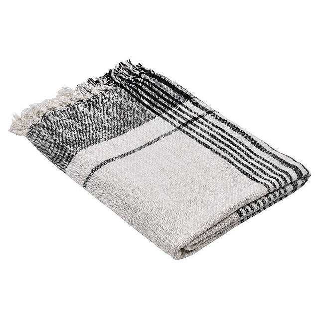 420063 Плед CHEVERY, L1700, B1300, 100% хлопок, белый, черный в Москве 420063 Плед CHEVERY, L1700, B1300, 100% хлопок, белый, черный