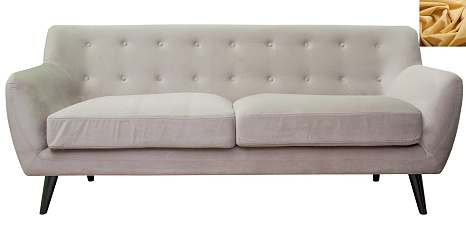 Прямой мягкий прямой диван Albert 5 желтый