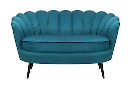 Диван ракушка Pearl Double Marine Velvet на черных ножках