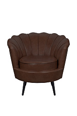 Низкое кресло ракушка Pearl Brown V2 на черных ножках в Москве