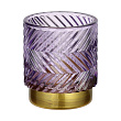 422505 Подсвечник рождественский BEZAMBY, стекло, металл/фиолетовый,золото, 70?80х70 мм №0