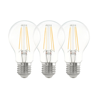 Комплект из 3-х светод. филаментн. ламп A60, 6,5W(E27), 2700K
