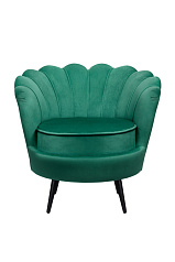 Низкое кресло ракушка Pearl Green V2 на черных ножках в Москве