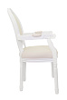 Мягкий стул с подлокотниками Volker Arm Beige and White №1