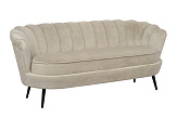 Диван ракушка для гостиниц Pearl Triple Taupe на черных ножках №1