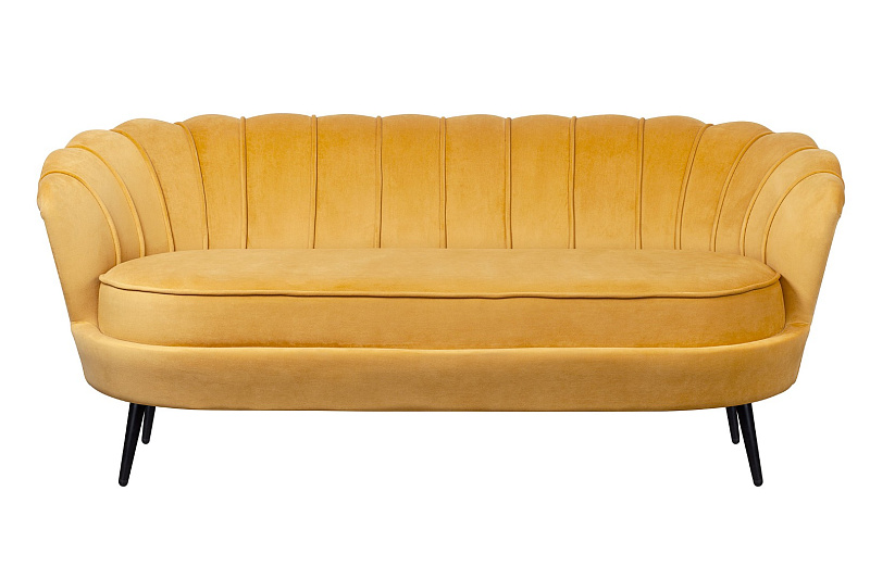 Дизайнерский диван Pearl Triple Yellow на черных ножках
