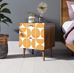 Тумбочка "Berber" с двумя ящиками 14 принт арт BB03/Print_14, разноцветная