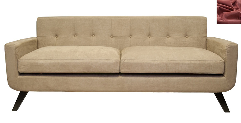 Диван скандинавский на ножках Uter красный в Москве Диван скандинавский на ножках Uter красный