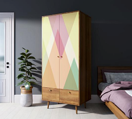 Шкаф двухстворчатый "Berber" принт 16 арт BB16/Print_16