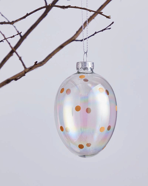 427881 Фигурка Яйцо FINTRY, ?60, H90, стекло, прозрачный, персиковый