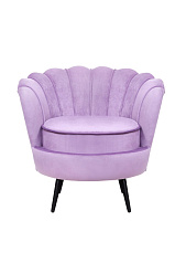 Низкое кресло ракушка Pearl Purple на черных ножках в Москве