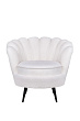 Низкое кресло ракушка Pearl цвет белый на черных ножках №0