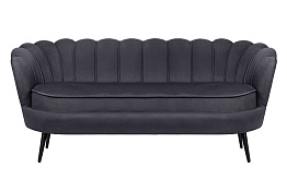 Диван ракушка для гостиниц Pearl Triple Black на черных ножках в Москве
