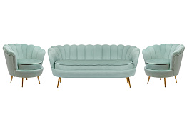 Комплект кресел и дивана ракушка Pearl Triple Green в Москве