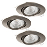95359 Комплект светодиодных встраиваемых светильников TEDO пошагово димм., 3х5W(GU10), ?80, алюминий, нике