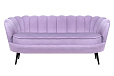 Диван ракушка для гостиниц Pearl Triple Purple на черных ножках