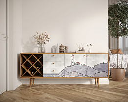 Комод "Berber" удлиненный с бутылочницей арт BB15/Print_51