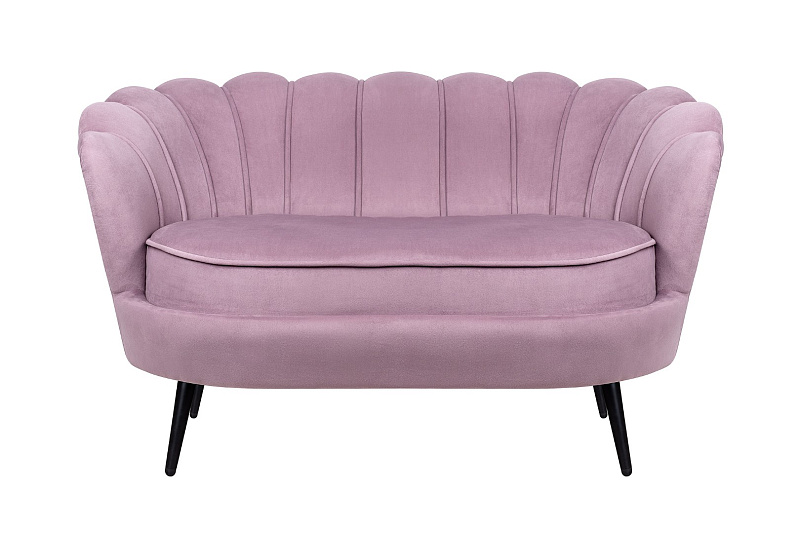 Дизайнерский двухместный диван Pearl Double Pink на черных ножках