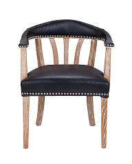 Мягкий стул с подлокотниками Tanner Black Leather