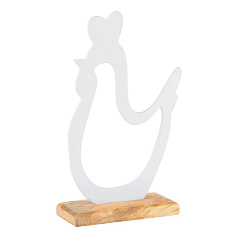 427378 Фигурка Курица AMOATSY L170, B70, H290 алюминий, дерево белый, натуральный