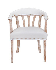 Мягкий стул с подлокотниками Tanner White Leather в Москве