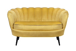 Дизайнерский диван Pearl Double Yellow на черных ножках в Москве