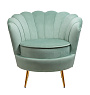 Низкое кресло ракушка Pearl Green