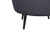 Низкое кресло ракушка Pearl Black Boucle на черных ножках №6