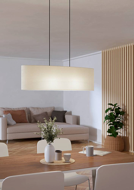 901261 Подвес FEBRES, 2х60(E27), сталь, черный, текстиль, белый в Москве 901261 Подвес FEBRES, 2х60(E27), сталь, черный, текстиль, белый