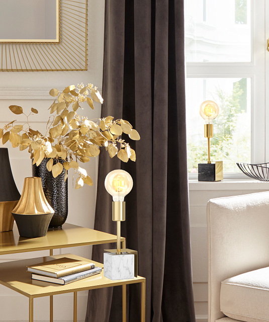 390169 Настольная лампа CARMITA, 1x40W(E27), сталь, камень, мрамор, белый в Москве 390169 Настольная лампа CARMITA, 1x40W(E27), сталь, камень, мрамор, белый