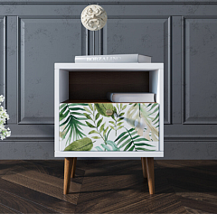 Тумбочка "Berber" с одним ящиком 4 принт арт BB06/Print_04, разноцветная