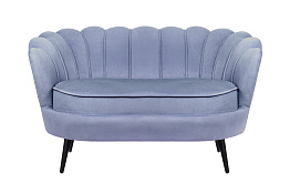 Диван ракушка Pearl Double Blue на черных ножках