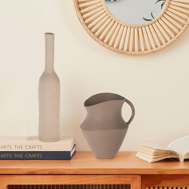 421152 Ваза декоративная CANTILAN, L195, B160, H215, алюминий, песочный в Москве 421152 Ваза декоративная CANTILAN, L195, B160, H215, алюминий, песочный