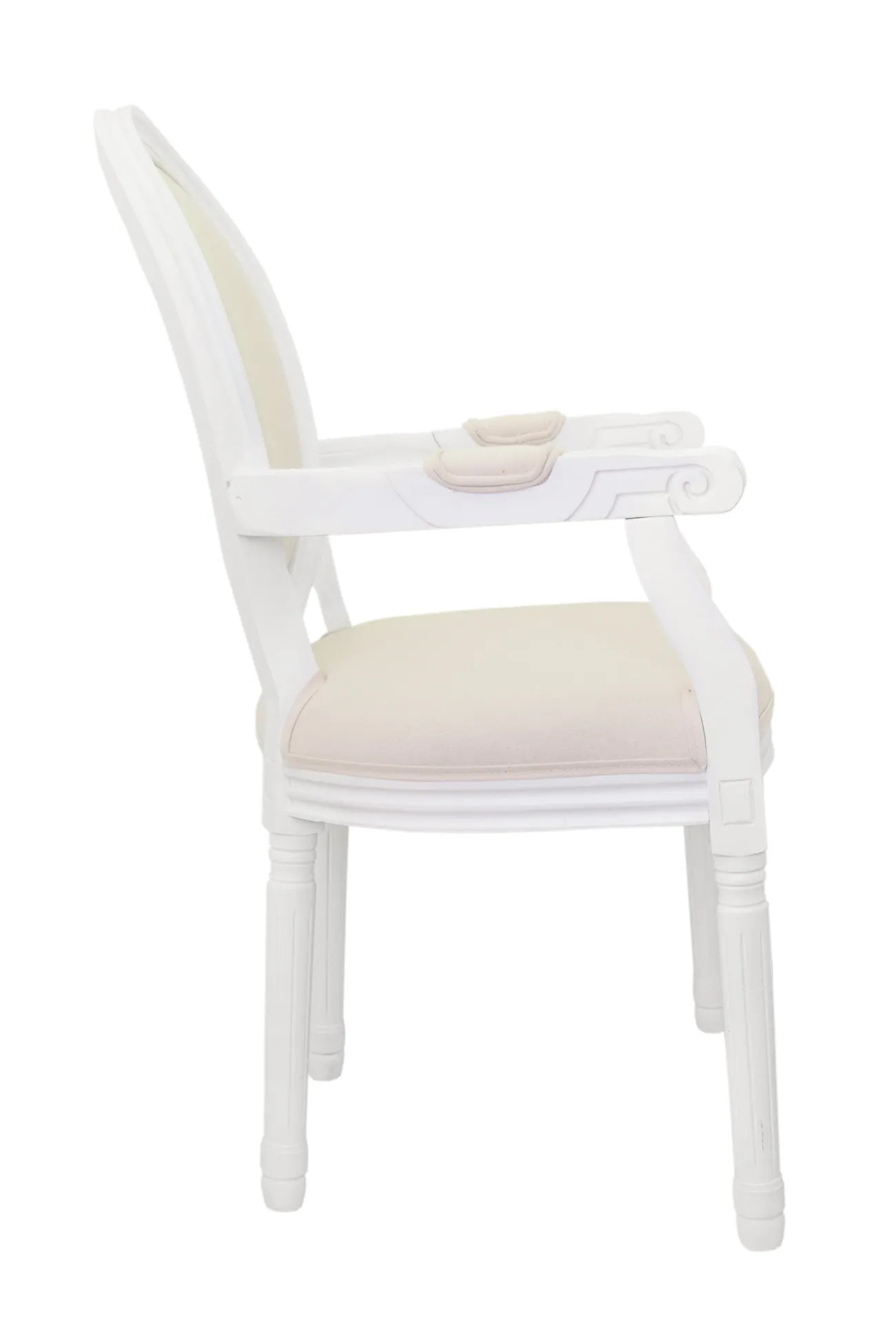 купить Мягкий стул с подлокотниками Volker Arm Beige and White в Москве купить Мягкий стул с подлокотниками Volker Arm Beige and White в Москве