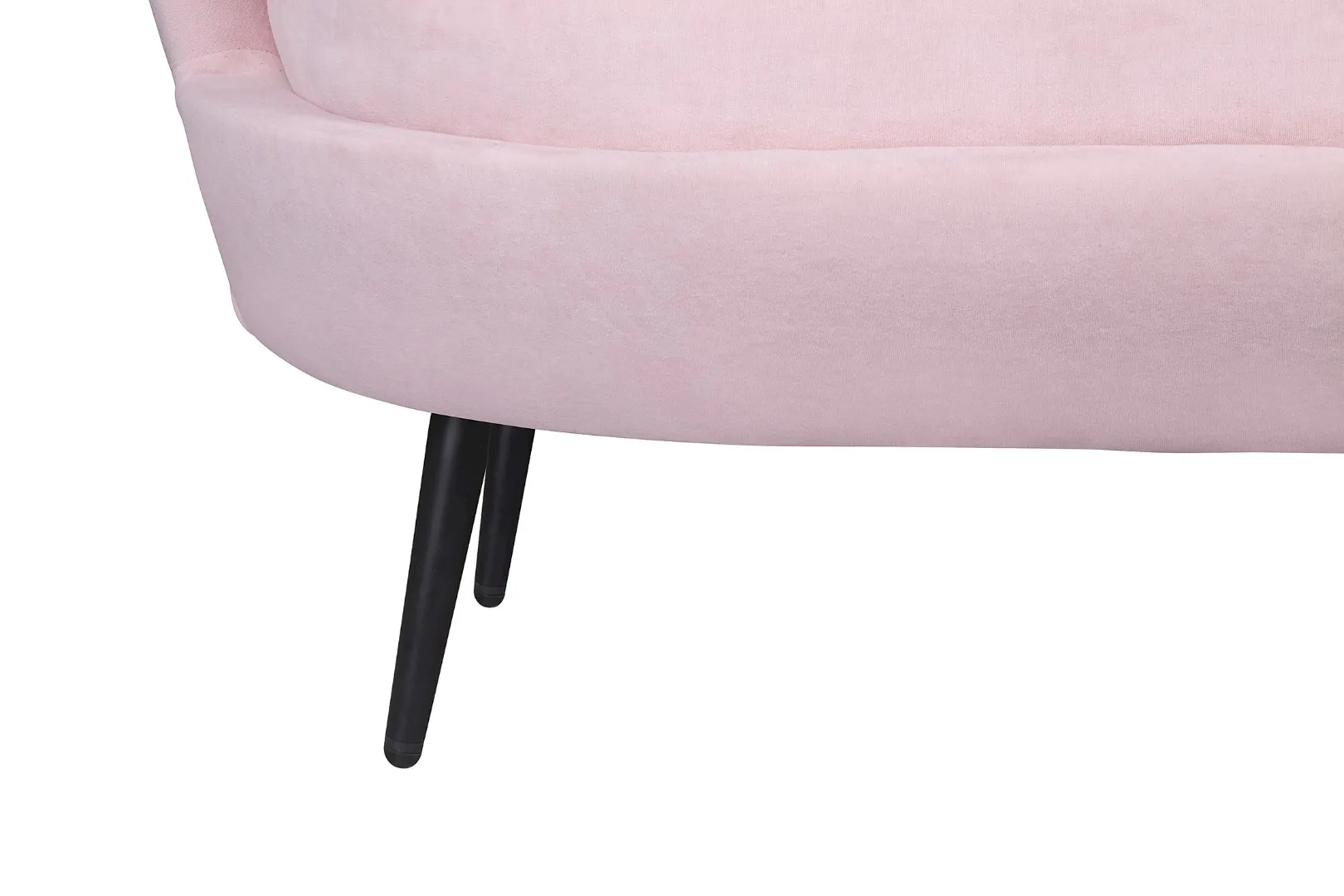 фото Диван ракушка Pearl Double Pink на черных ножках в интерьере