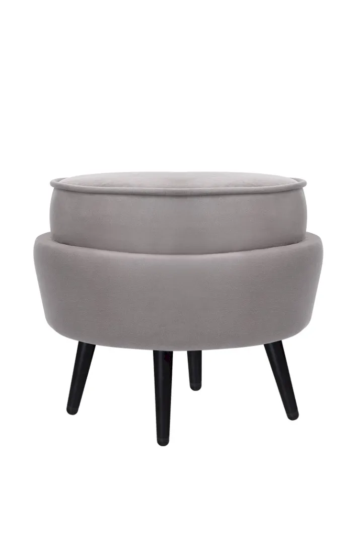 купить Пуф Pearl Adorn Grey на черных ножках